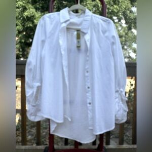 Poets oversized button front shirt